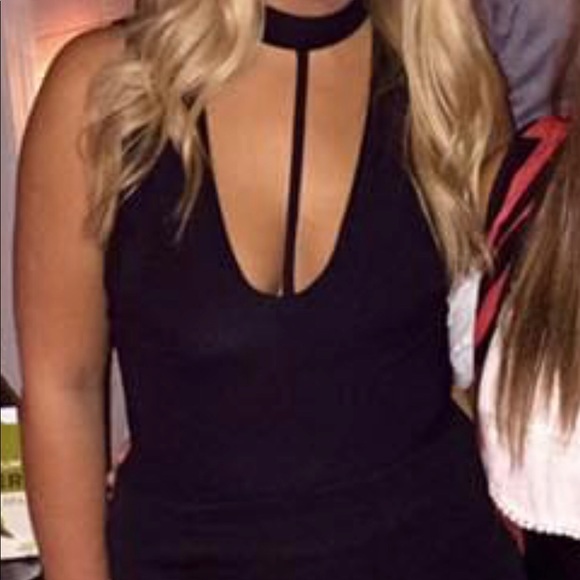 Black Choker Bodysuit - Picture 1 of 3